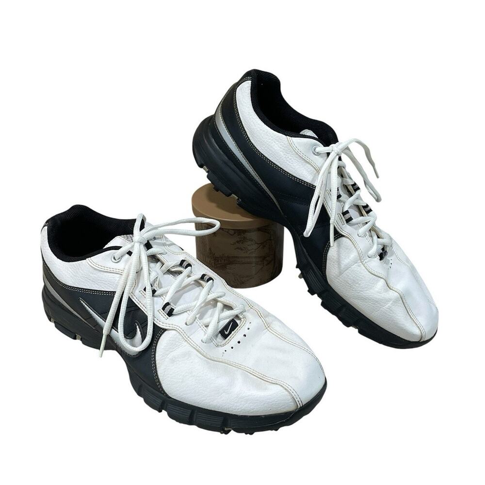 Nike Golf Shoes Men's Size 11.5 Power Channel TAC White Black Leather 317682-102